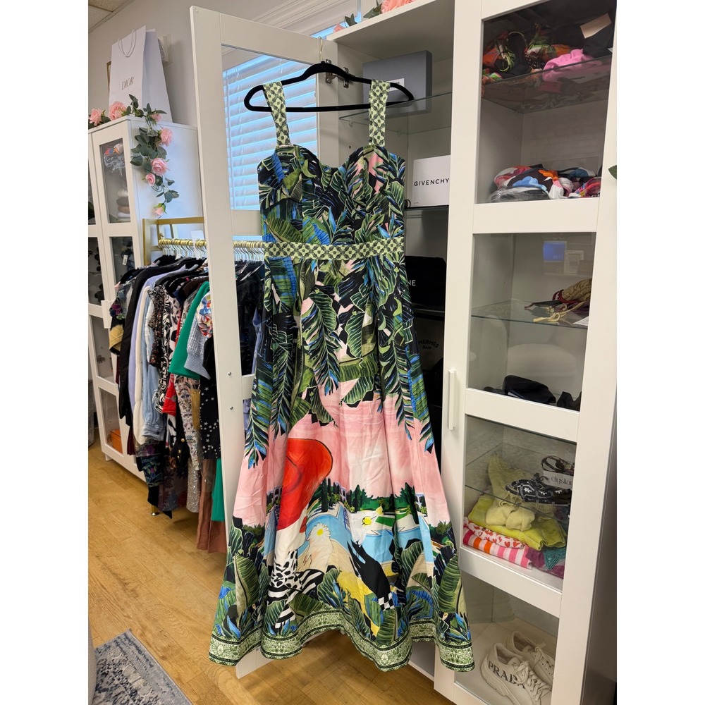 Alice + Olivia Fia Fit-And-Flare Dress Gown in Palm Beach NWT's $995 Cocktail - Picture 13 of 16